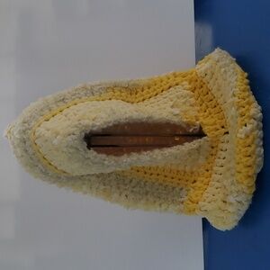 Handmade Crochet Yellow Hooded Cowl Size Adult